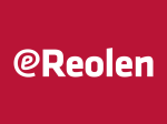 eReolens logo på rød baggrund