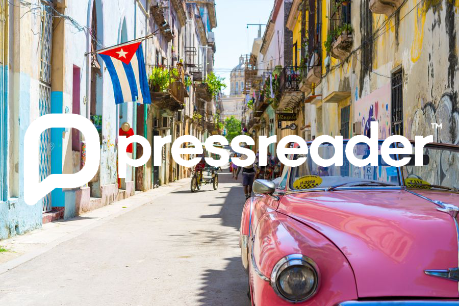 Gade i Cuba med PressReader logo foran